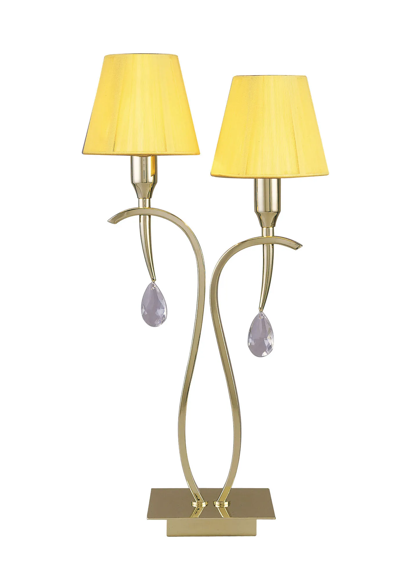 Siena Polished Brass Crystal Table Lamps Mantra Shaded Table Lamps